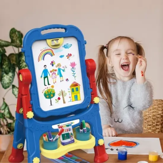 PICASSO-TILES 46 PC 2-IN-1 Double Sided Art Easel Set, STEM Toys for Kids 3+ image {2}