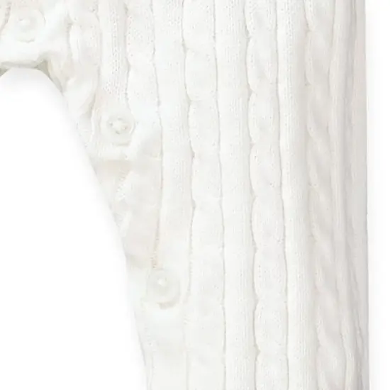 Hope & Henry Baby Cable Romper with Peter Pan Collar image {2}