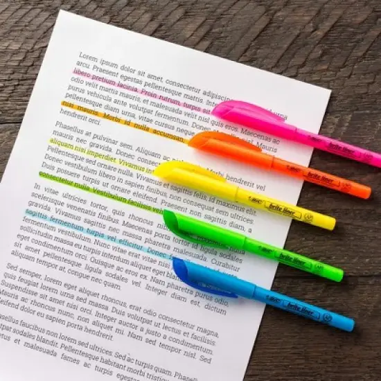 BIC&reg; Brite Liner&reg; Highlighters, Chisel Tip, Assorted Colors, 5 Per Pack, 6 Packs image {3}