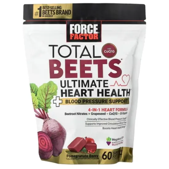 Force Factor Total Beets&reg; With CoQ10, Ultimate Heart Health, Pomegranate Berry, 60 Superfood Soft Chews image {2}