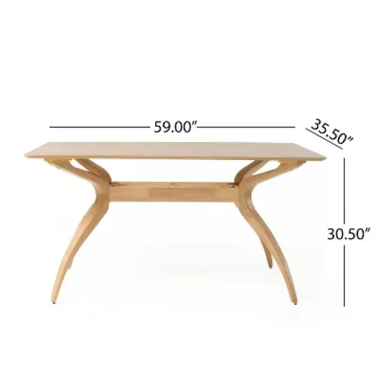 Salli Rectangular Dining Table - Natural Oak - Christopher Knight Home image {7}