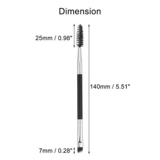 Unique Bargains Soft Double Sided Angled Eyebrow Brush Eyelash Extension Brush for Women Eye Makeup image {2}