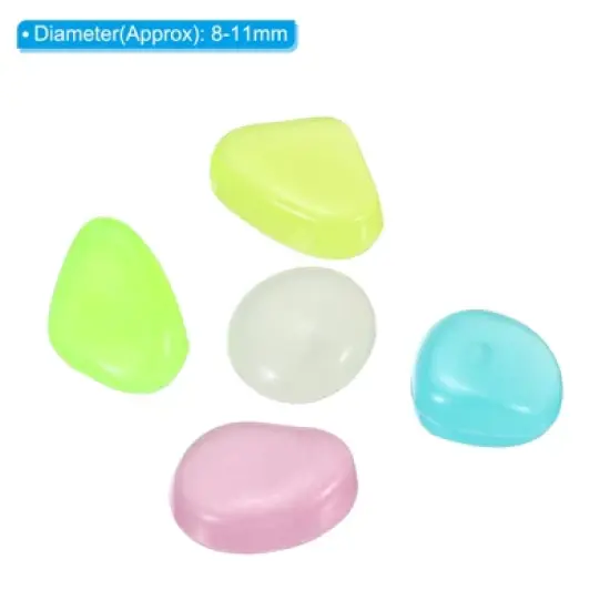 Unique Bargains Fish Tank Decoration Glowing Luminous Pebbles 8-11mm Multicolored 300 Pcs image {1}