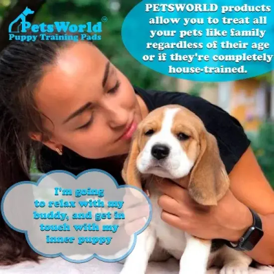 PetsWorld Economy Value (23x36 inch) Puppy Training & Potty Pads 300 Count image {4}
