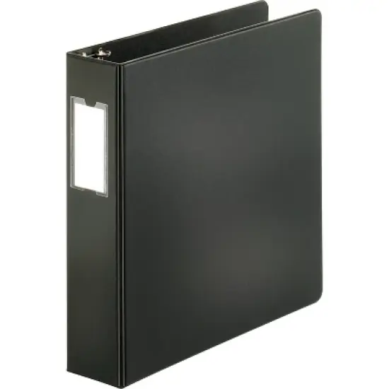 Business Source D-Ring Binder w/Label Holder Hvy-Dty 2" Black 33109 image {1}