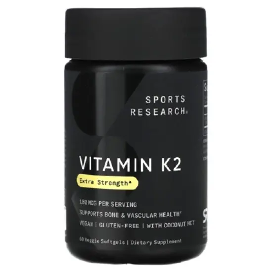 Sports Research Vitamin K2, 180 mcg, 60 Veggie Softgels image {4}