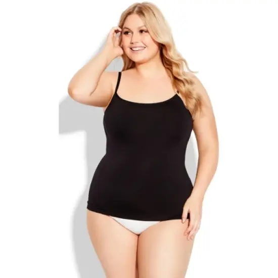 Women's Plus Size Strappy Seamless Cami - black | AVENUE image {4}