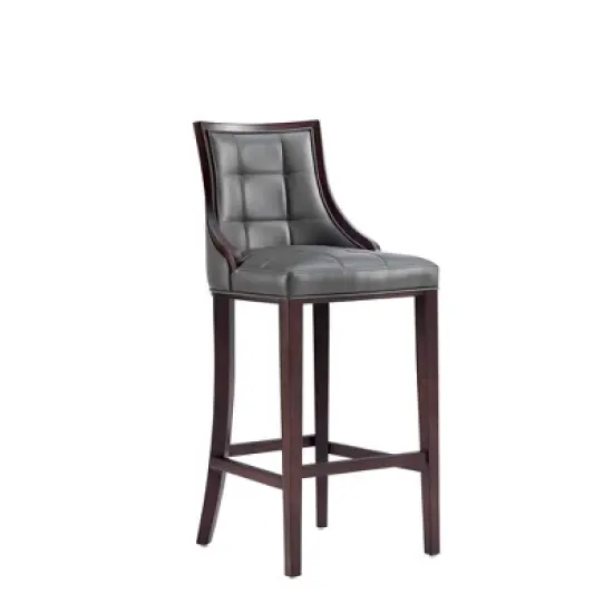 Fifth Avenue Upholstered Beech Wood Faux Leather Barstool - Manhattan Comfort image {10}