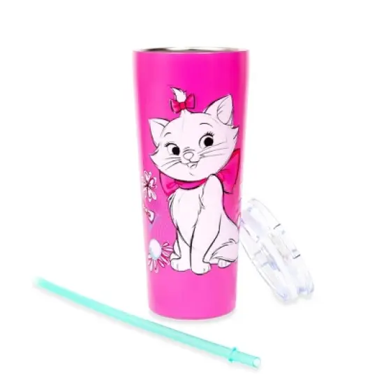 Silver Buffalo Disney The Aristocats Marie "Bonjour" Stainless Steel Tumbler | Holds 22 Ounces image {2}