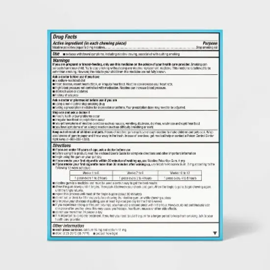 Nicotine 2mg Gum Stop Smoking Aid - Original Flavor - up&up&trade; image {2}