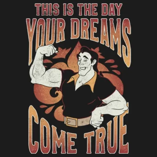 Junior's Disney Villains Valentine's Day Gaston Dreams Come True Festival Muscle Tee image {1}