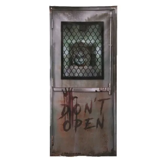 71" Asylum Door Cover Halloween Decoration image {1}