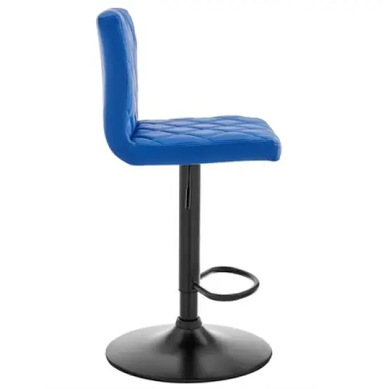 Duval Adjustable Barstool with Faux Leather and Metal Finish - Armen Living image {6}