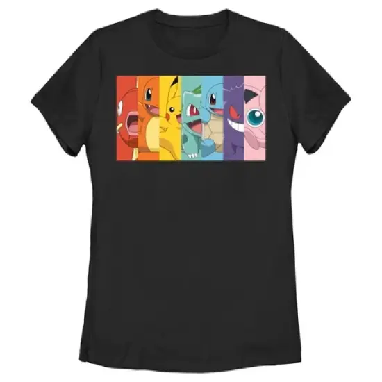 Women's Pokemon Character Box-up Rainbow T-Shirt image {3}