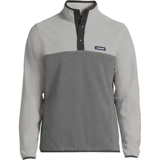 Lands' End Men's Heritage Fleece Snap Neck Pullover Top image {2}