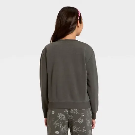 Girls' The Nightmare Before Christmas Sally Fleece Crewneck Sweatshirt - Gray image {2}