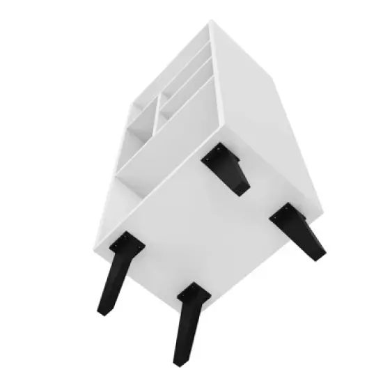 42.32" Mid-High Warren Bookshelf White/Black - Manhattan Comfort image {2}