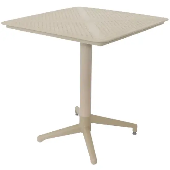 Sunnydaze All-Weather Commercial-Grade Bellemead Indoor/Outdoor Patio Furniture Dining Set with Square Table with Folding Top, Tan, 5pc image {4}