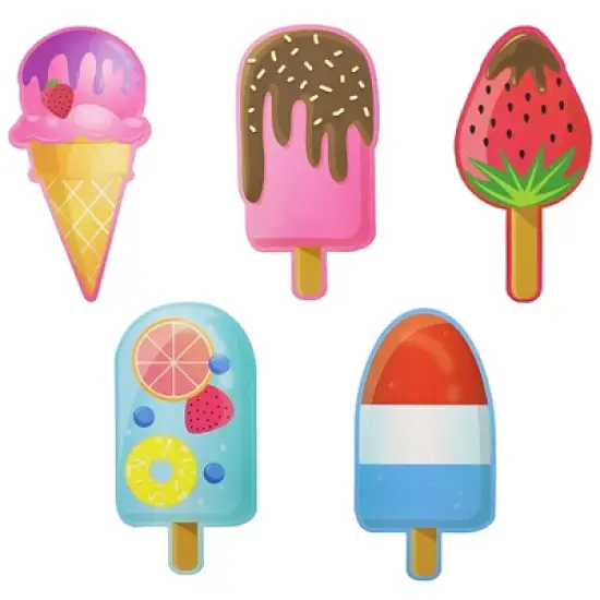 Paper Junkie 120-Pack Bulk Ice Cream Bookmarks for Students, Classroom Supplies, Cute and Colorful, 6 in, Ages 3-14 image {5}
