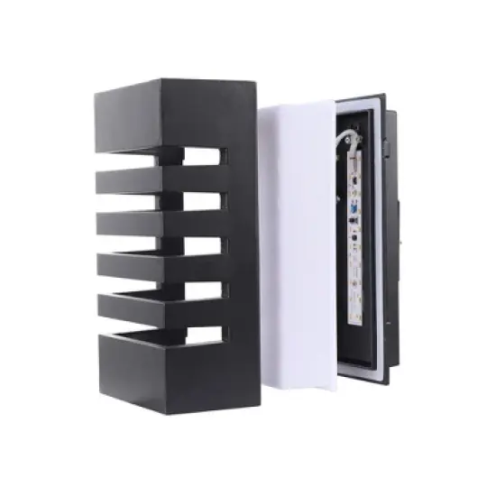 C Cattleya 9.75 in. Black Die-Cast Aluminum LED Outdoor Wall Lantern Sconce image {3}