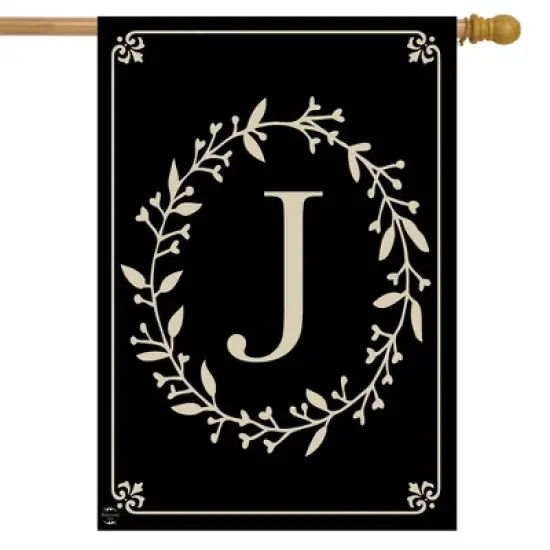 Briarwood Lane Classic Monogram Letter J House Flag Double-Sided 28" x 40" image {1}