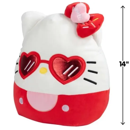 Squishmallows Large Hello Kitty w Glasses Plush, Sanrio 14-Inch - Collectible Cat Stuffed Animal Toy- Gift for Kids, Girls, Boys & Hello Kitty Fans image {1}