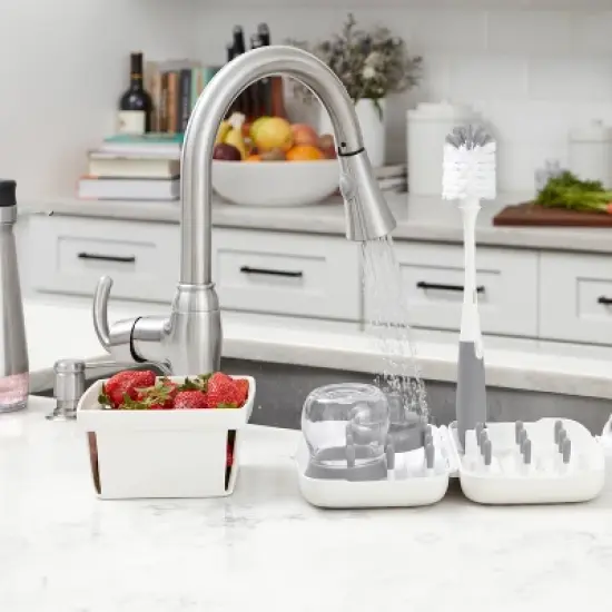 OXO Tot On-The-Go Drying Rack with Bottle Brush - Gray image {6}