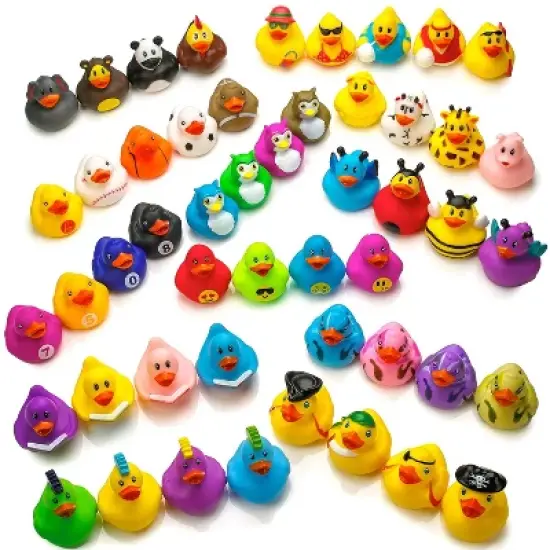 Kicko 2" Assorted Rubber Ducks in Bulk, 50 Pack image {5}