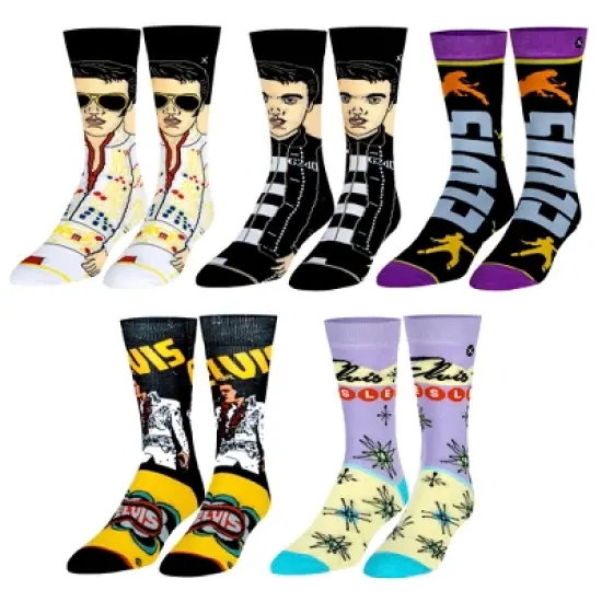 Odd Sox, Elvis Presley, The King of Rock N Roll Men's Socks, Fun Collector Gifts image {11}
