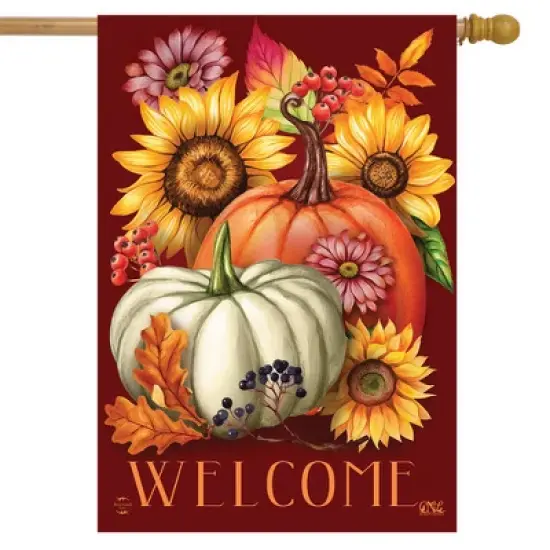 Briarwood Lane Fall House Flag 40x28 For Outdoor Fall Beauty Floral For Fall House Flag image {1}