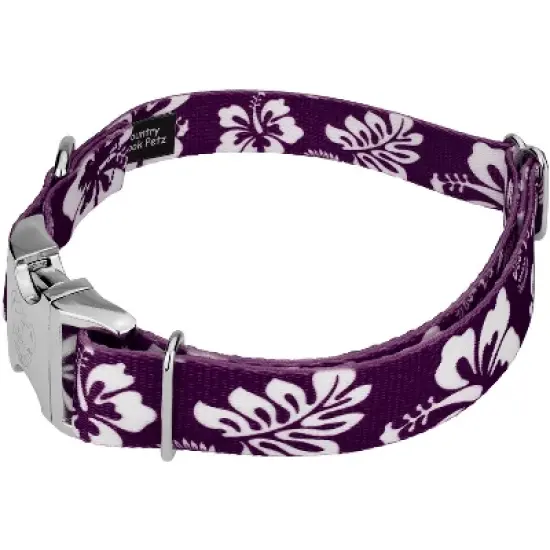 Country Brook Petz Premium Purple Hawaiian Dog Collar image {1}
