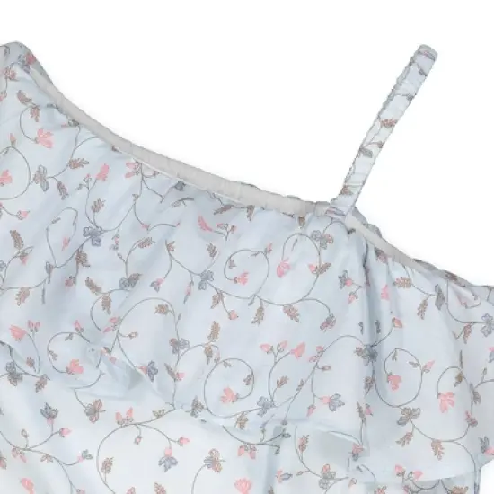 Hope & Henry Girls' One Shoulder Flounce Romper, Kids image {1}