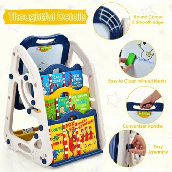 Costway 3-in-1 Kids Art Easel Double-Sided Tabletop Easel w/Art Accessories image {7}