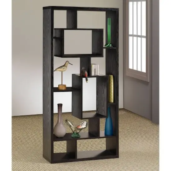 67" Linbrook 10 Shelf Bookcase Black Oak - Coaster image {1}