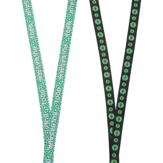 Pokemon Bulbasaur Green Kanto Region Lanyard With Rubber Charm And ID Sleeve image {2}