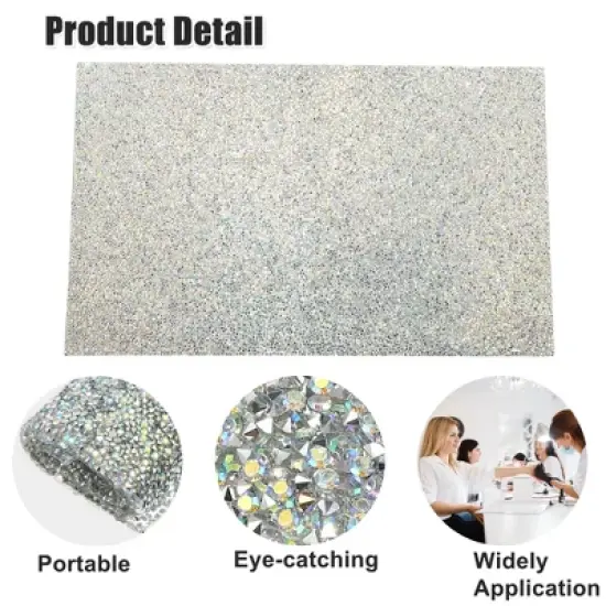 Unique Bargains Washable Bling Rhinestone PVC Manicure Nail Art Hand Arm Rest Pad image {2}