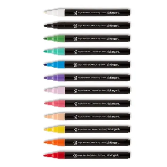 KINGART PRO Paint Pens Fine Tip 12 Colors image {5}