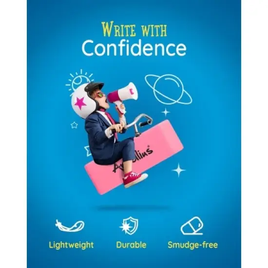 Artellius Pink Erasers Pack of 250 - Large Size, Latex & Smudge Free - Bulk School Supplies for Classrooms, Teachers, Homeschool image {1}