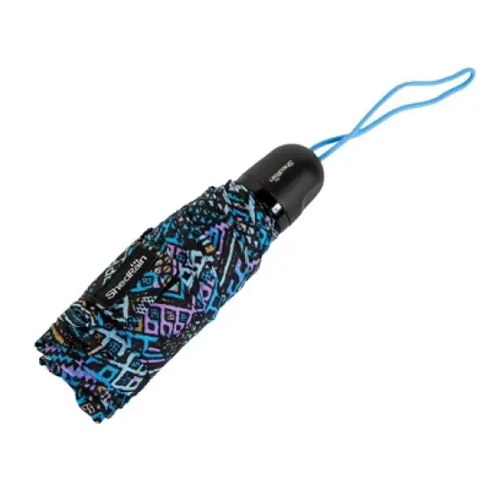 ShedRain Mini Manual Compact Umbrella - Bue Patches image {4}