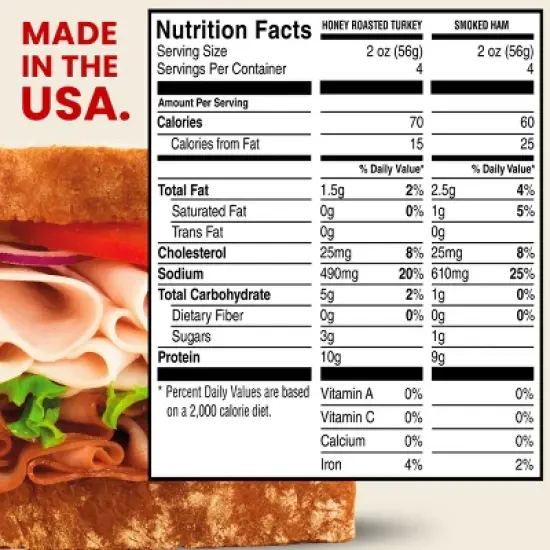 Hillshire Farm Ultra Thin Honey Roasted Turkey Breast & Smoked Ham Variety Pack - 16oz image {6}