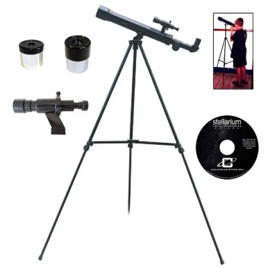 Galileo 500mm x 45mm Children's Astronomical and Terrestrial/Land Telescope Kit - Black image {1}