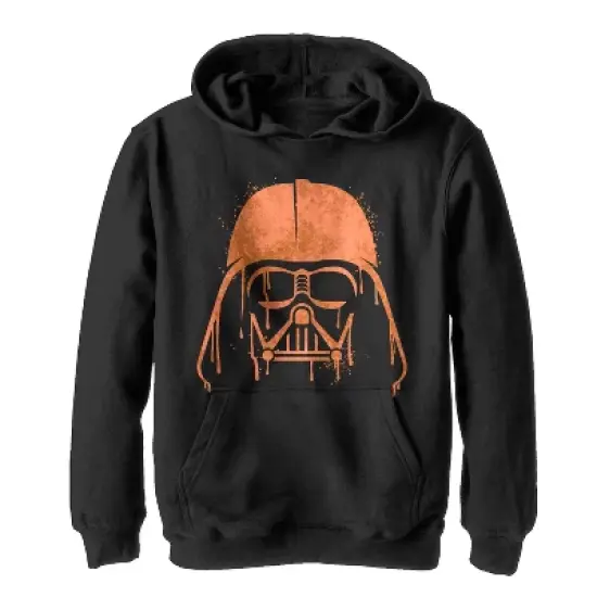 Boy's Star Wars Halloween Vader Helmet Spray-Paint Pull Over Hoodie image {2}