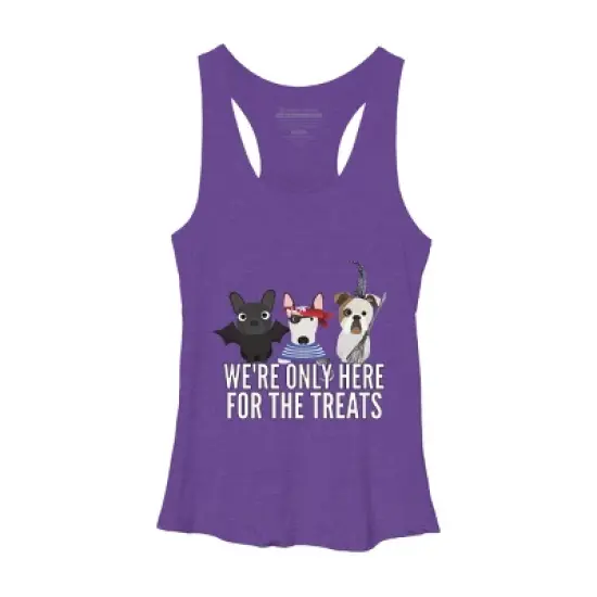 Women's Design By Humans Dog Halloween - We're Only Here For The Treats By PedigreePrints Racerback Tank Top image {6}