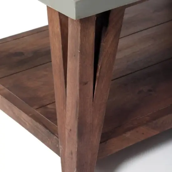 Brookside Entryway Bench Concrete Coated Top and Wood Light Gray/Brown - Alaterre Furniture image {3}