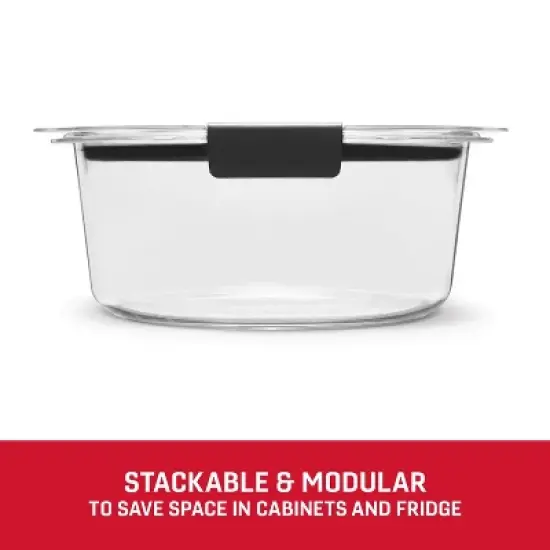 Rubbermaid 7c Brilliance Round Food Storage Container: Clear Plastic, Dishwasher-Safe, 7 Cp Capacity image {3}