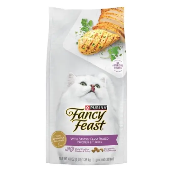 Purina Fancy Feast with Chicken & Turkey Adult Gourmet Dry Cat Food - 48oz image {13}