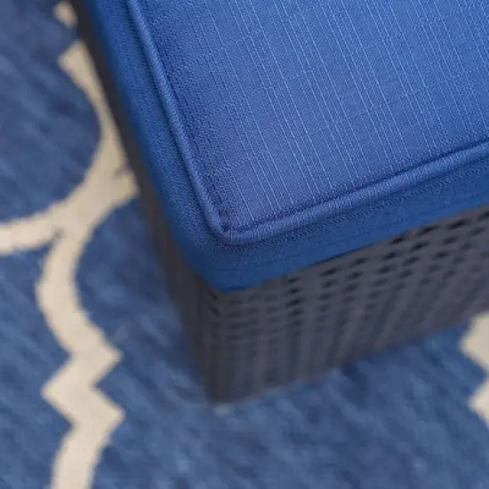 6pc Outdoor Rattan Wicker Sectional Sofa Set - Blue - Captiva Designs image {7}