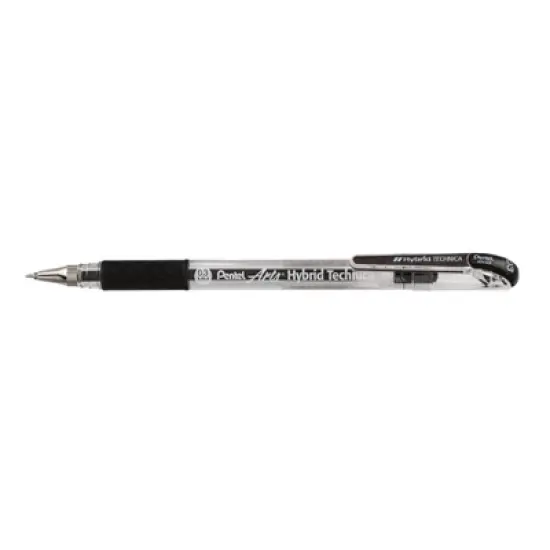 Pentel Arts Hybrid Technica (0.3mm) Gel Pen, Black Ink, Pack of 12 image {2}