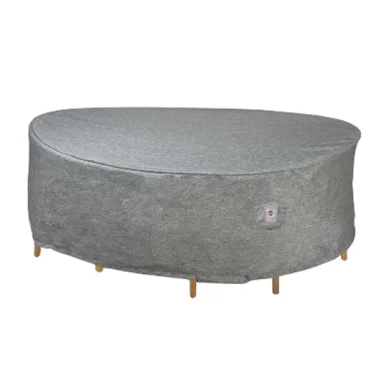 Summerset Shield Platinum 3-Layer Water Resistant Outdoor Dining Set Round Cover, Grey Melange image {8}