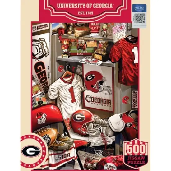 MasterPieces 500 Piece Puzzle - Georgia Bulldogs Locker Room - 15"x21" image {1}